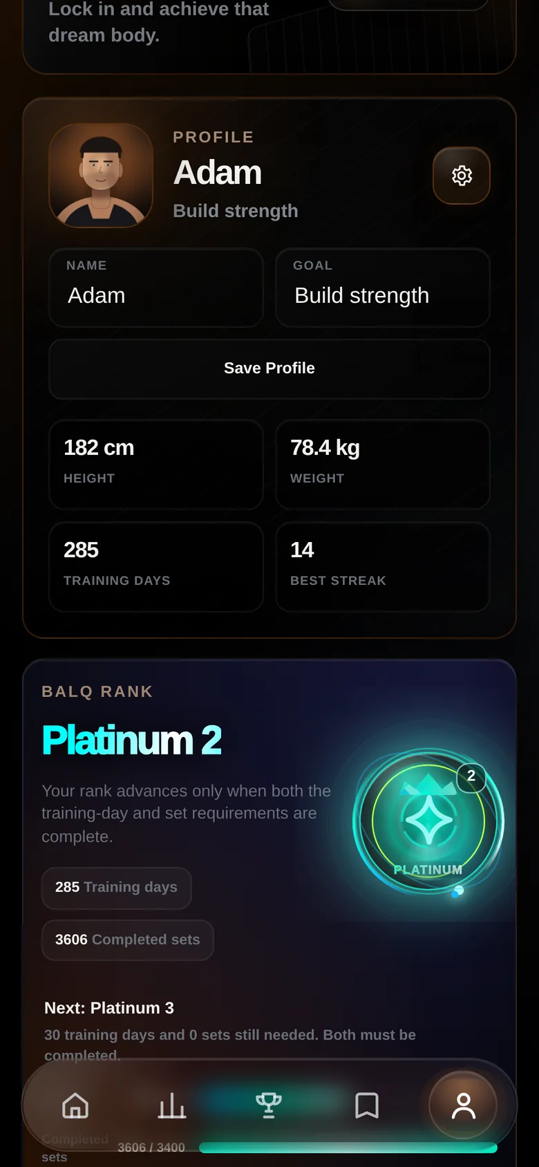 BALQ profile with rank